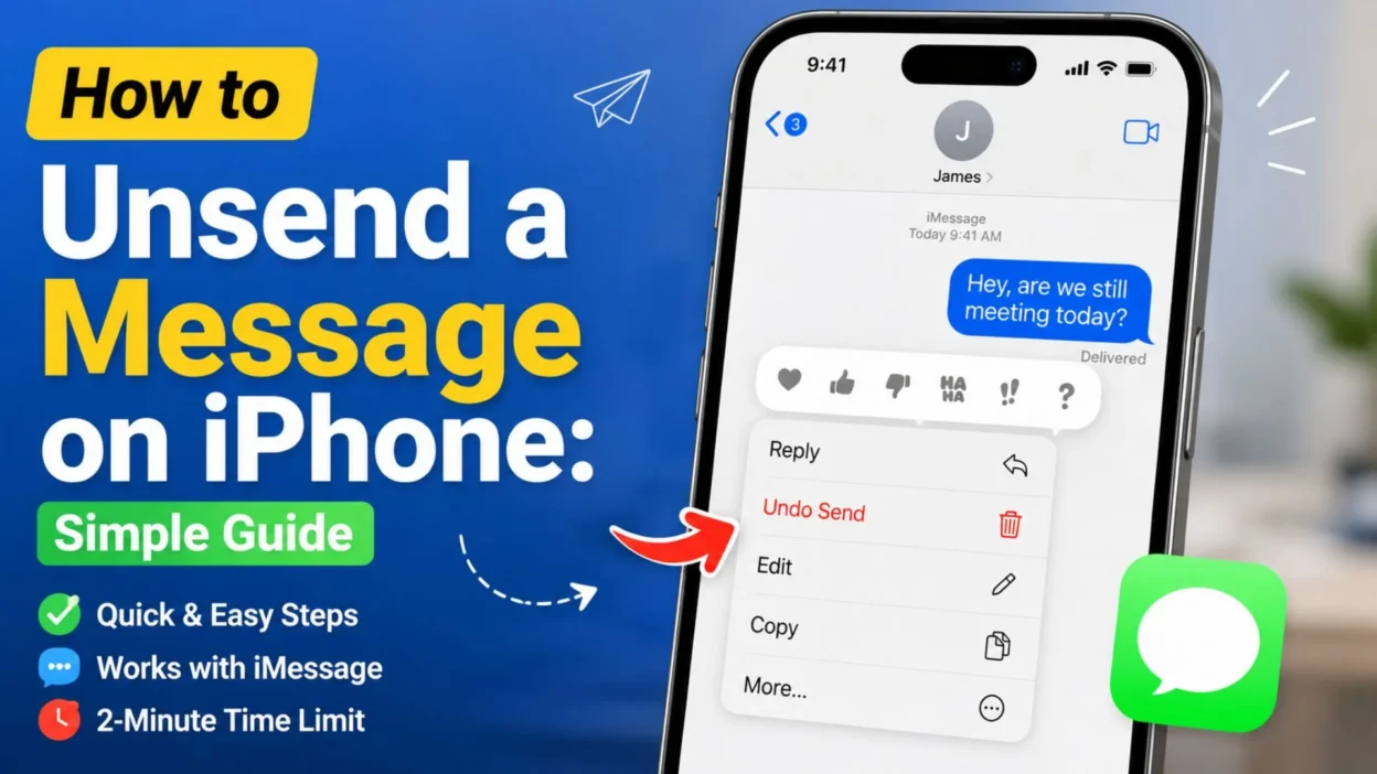 How to unsend a message on iPhone with the Undo Send option highlighted in iMessage.